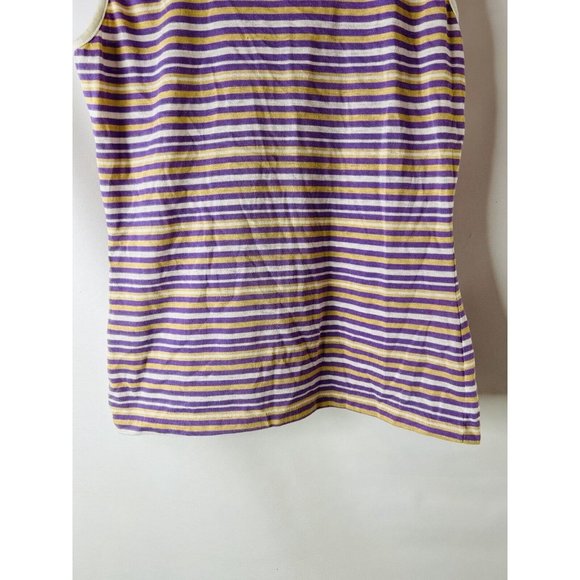VTG 70s Rainbow Micro Stripe Sleeveless Shirt Tank Top Hippy - Picture 5 of 5